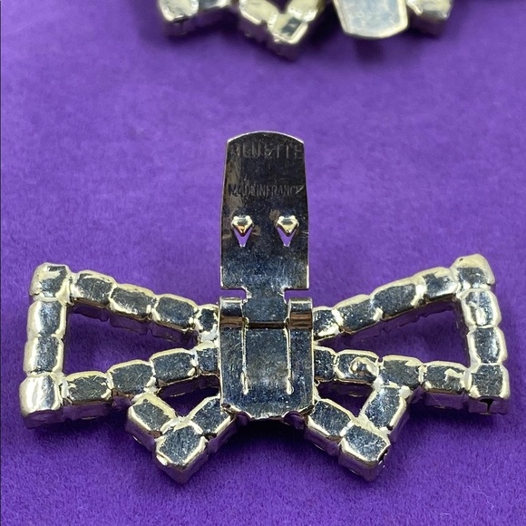 💛 Vintage Bluette Sparkling Bow Shoe Clips - Picture 5 of 5